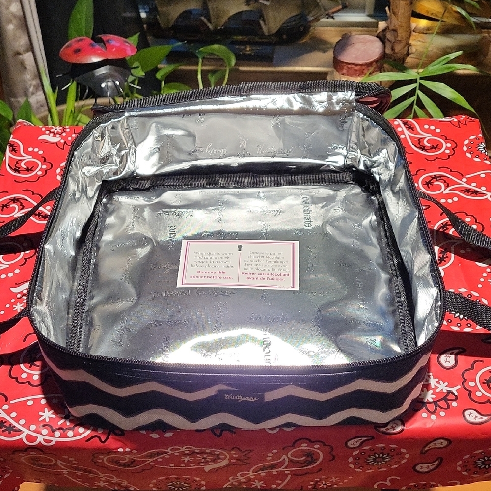Thirty-One Black and White Chevron Storage Tote